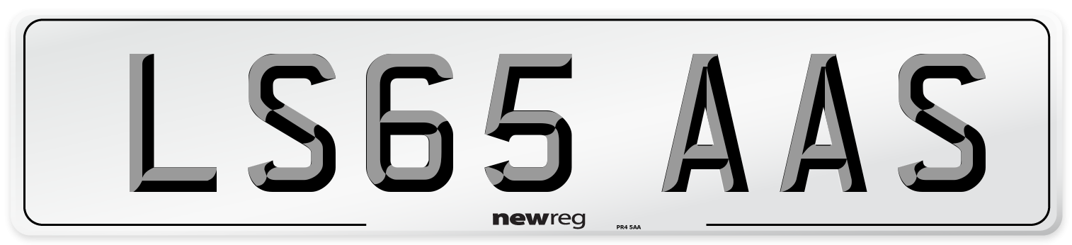 LS65 AAS Number Plate from New Reg